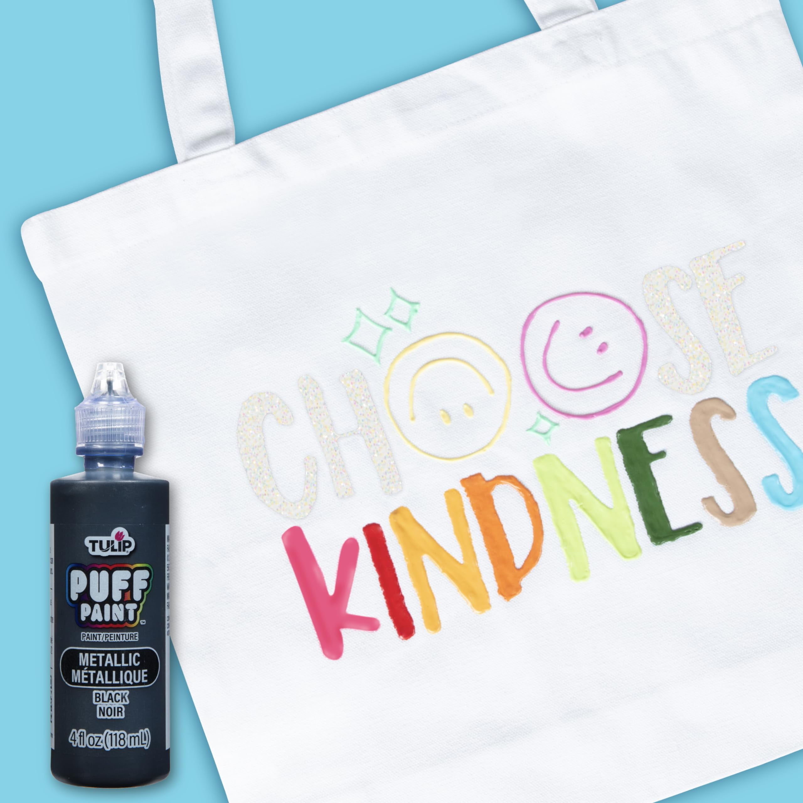 Tulip Metallics Black Colour Dimensional Fabric Paint