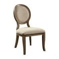 thumbnail image 3 of Furniture of America Carol Padded Wood Rustic Oak and Beige Side Chairs (Set of 2), 3 of 6