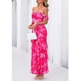 thumbnail image 4 of PRETTYGARDEN Women's Formal Cocktail Maxi Dresses Summer Off Shoulder Floral Mesh Bodycon Spring Wedding Guest Dress, 4 of 10