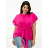 ELOQUII Elements Women's Plus Size Eloquii Elements Tie Waist Tee
