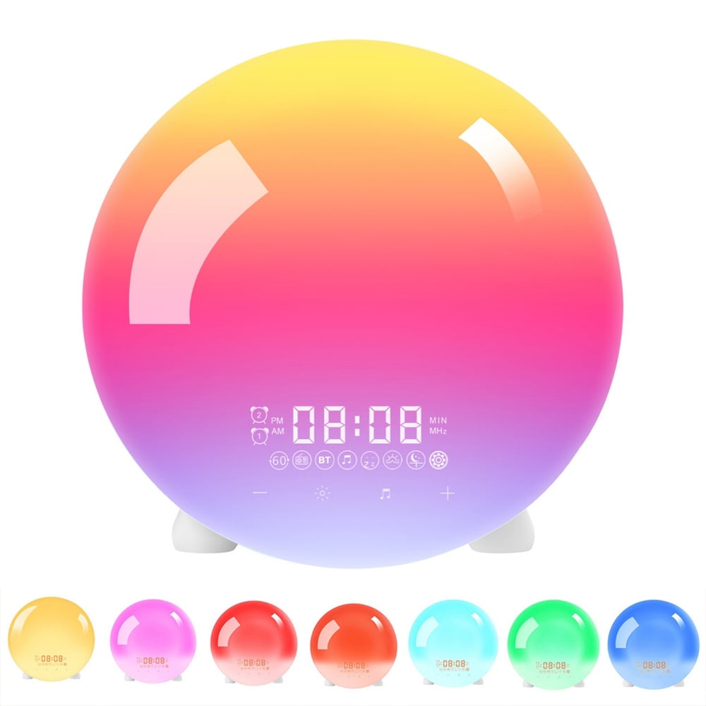 Sunrise Alarm Clock Wake up Light LED Light Alarm with Sunrise/Sunset Simulation Dual Alarms