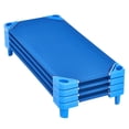 thumbnail image 6 of 4-Pack Stackable Daycare Cot, 52"x23" Toddler Nap Bed, Portable Preschool Sleep Cot, Blue, 6 of 6