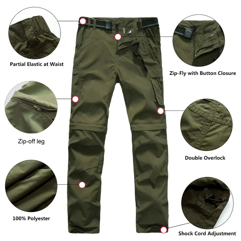JOMLUN Boys Scout Pants Hiking Convertible Pants Outdoor Quick Dry  Lightweight Zip Off Pants Climbing Casual Trouser Kids Youth Cargo Pants 