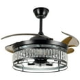 thumbnail image 2 of KPIBEST Industrial Ceiling Fan 42" Ceiling Fan with Retractable Blades, Vintage Acrylic Chandelier Fan Light Fixtures, 2 of 9