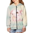 thumbnail image 3 of Chaqlin Axolotl Juice Zip Up Hoodie with Pockets Long Sleeve Lightweight Comfy Casual Outerwear for Girls Teens Size 6-9, 3 of 7