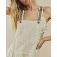 thumbnail image 3 of Chouyatou Women's Laced Embroidered Tulle Bib Dress Casual Loose Adjustable Straps Maxi Dress(Apricot,L), 3 of 4