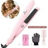 AMSUPERMALL Infrared Ceramic Hair Straightener Is Suitable For All Hairstyles, Six Heating Settings + LED Display + Auto-Off Function, Can Straighten Hair And Increase Shine