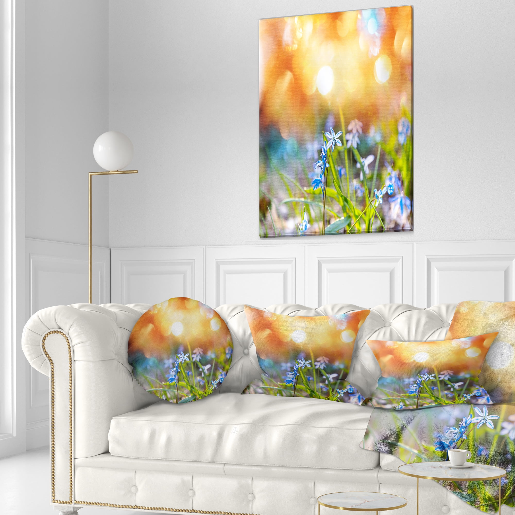 Designart 12" x 20" Yellow Polyester Throw Pillow