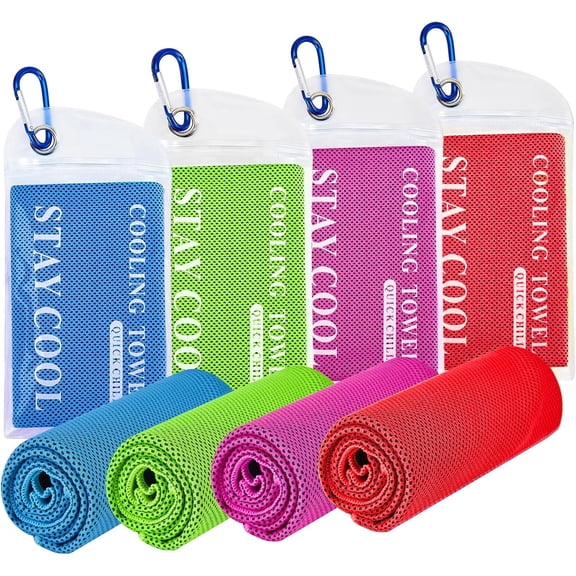 4 Pcs Cooling Towels 40"x12" Cool Sweat Towels,Cooling Towels for Neck and Face,Workout Towels