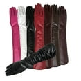 thumbnail image 2 of Grofry Women Gloves,Lady Solid Faux Leather Full Finger Long Arm Gloves Stage Mittens White L, 2 of 4