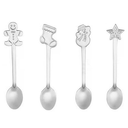 

4Pcs Mini Christmas Stainless Steel Coffee Tea Kids Spoon Tableware Spoon Teaspoon Tableware Christmas Coffee Tea Kids Mini Stainless Steel