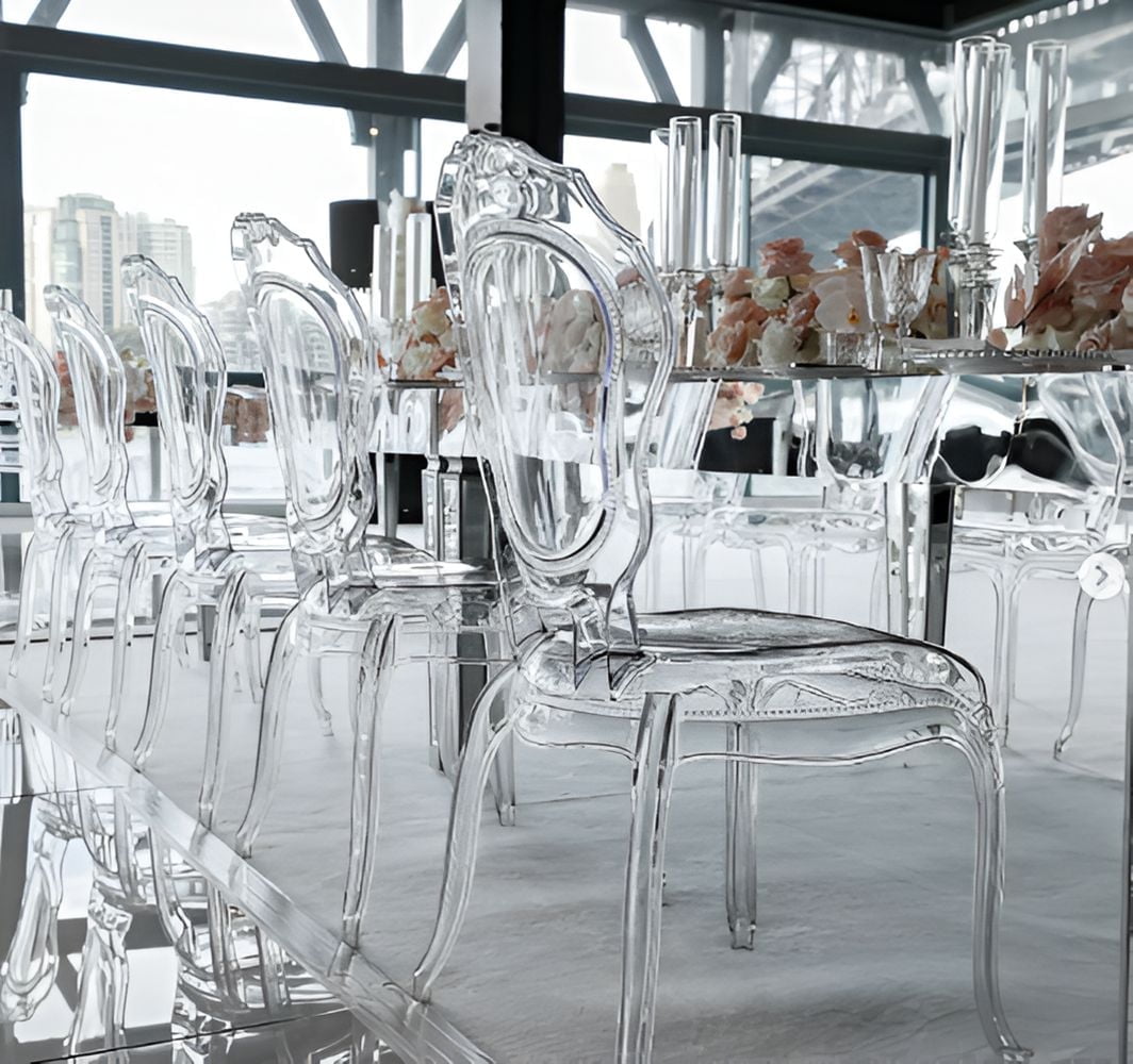 Heavenly Collection Clear Plastic Armless Chair for Dining Area