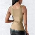 thumbnail image 2 of Women Built-in Bra Tank Tops BWASD Casual Strechy Slim Fit Sleeveless Shirts Adjustabl Shelf Bra Cami Padded Workout Outdoor Sport Tops Summer S-4XL Khaki, 2 of 9
