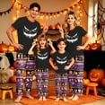 thumbnail image 7 of Short Sleeve Family Matching Pajamas Halloween Scary Face Top Vintage Halloween Symbol Pattern Long Pants, 7 of 7