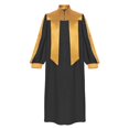 thumbnail image 4 of Men Church Robe Long Sleeve Stand-Collar Medieval Gowns Costume Unisex Metallic Gold Trim Church Choir Robes, 4 of 4