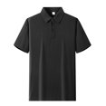 thumbnail image 5 of Men's Waffle Textured Polo Shirts Summer Short Sleeve Button Golf Shirt Stretch Moisture Wicking Performance Tee Collared Top, 5 of 6
