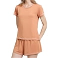thumbnail image 2 of Dwaogom Women's Milk Silk Short-sleeved Suit Casual Loungewear Women'S Knit Outfits Sweater Sets Women Outfits, 2 of 6