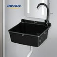 thumbnail image 5 of ROVSUN Plastic Wall-Mounted Utility Sink, Wall-Mounted Utility Tub with Wall Bracket, Hot&Cold Faucet, Drain Plug, Perfect for Basement, Laundry Room, Garage or Shop and More, Black, 5 of 9