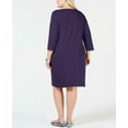 thumbnail image 2 of Karen Scott Womens Ring-Detail Stretch Sheath Dress Purple 0X, 2 of 2