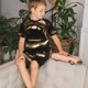 thumbnail image 4 of Fotbe Golden Lips Modern Sculpture Pijama Estampada de 2 Piezas para Niños – Ropa de Dormir de Manga Corta Cómoda para Niños y Niñas, Camiseta y Shorts de Algodón-XX-Large, 4 of 6