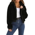 thumbnail image 6 of Womens Faux Fleece Jacket Coat Zip Up Long Sleeve Winter Outwear Shaggy Shearling Jacket, 6 of 9