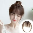 thumbnail image 6 of FSTDelivery Hair Clip in Bangs Wispy Human Hair Bangs Hairpieces for Women, Fringe Neat Faker Bangs with Temples Hairpieces for Party and Daily Wear, Brown Hair Extension, 6 of 7