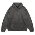 thumbnail image 2 of WREESH Men's Cozy Winter Hoodie Classic Solid Color Long Sleeve Pullover Sweatshirt with Pockets Dark Gray, 2 of 4