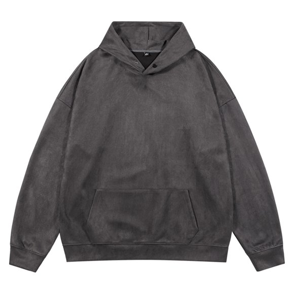 Pisexur Mens Sweatshirts Hoodies Solid Color Hooded Sweatshirt Casual Loose Long Sleeve Oversized Hoodie Plus Size Sweatshirt with Pocket M-4XL
