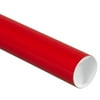 24-Pack: 3x24" Red Mailing Tubes with Caps, Heavy-duty 3-ply Spiral Wound, Bulk Packaging