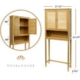 Bamboo Over The Toilet Storage with Bottom Shelf, Free Standing