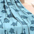 thumbnail image 3 of LightBlue Cartoon Dinosaurs Pattern Blanket,Comfortable Soft Flannel Throw Blanket,All Season,Warm Lightweight Blankets for Sofa Bed Couch Living Room Chair,30"x40", 3 of 4