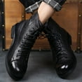 thumbnail image 3 of Mepaouo Mens Chukka Boots Leather Casual Dress Combat Booties Retro Motorcycle Ankle Lace up Oxfords, 3 of 8
