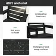 thumbnail image 3 of SERWALL Outdoor Dining Sets for 6, 6-Piece Patio Dining Set with 1 Rectangular table, 4 HDPE Dining Chairs & 1 Dining Bench, Black, 3 of 6