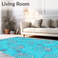 thumbnail image 2 of ODIKA 4'x6' Machine Washable Non-Slip Area Rug, Seashell Needlework High Traffic Rug, Blue, 618860, 2 of 7