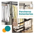 thumbnail image 4 of Organizador de Metal para Ropa, Perchero de Pie Organización, Closet, Perchero de Pie Armario para Ropa con 4 Ganchos, Rack para Ropa Simple Puede Guardar Ropa, Sombrero, Zapato,160 * 36 * 170 cm, 4 of 7