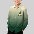 thumbnail image 2 of St. Patrick's Day Shirts Boys Girls Lapel Button Down Long Sleeve Print Tops Holiday Casual Stylish Cardigan (7-8 Years, Beige-G), 2 of 7
