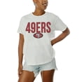 thumbnail image 3 of Women's Gameday Couture White San Francisco 49ers Oversized Keep It Up T-Shirt, 3 of 5