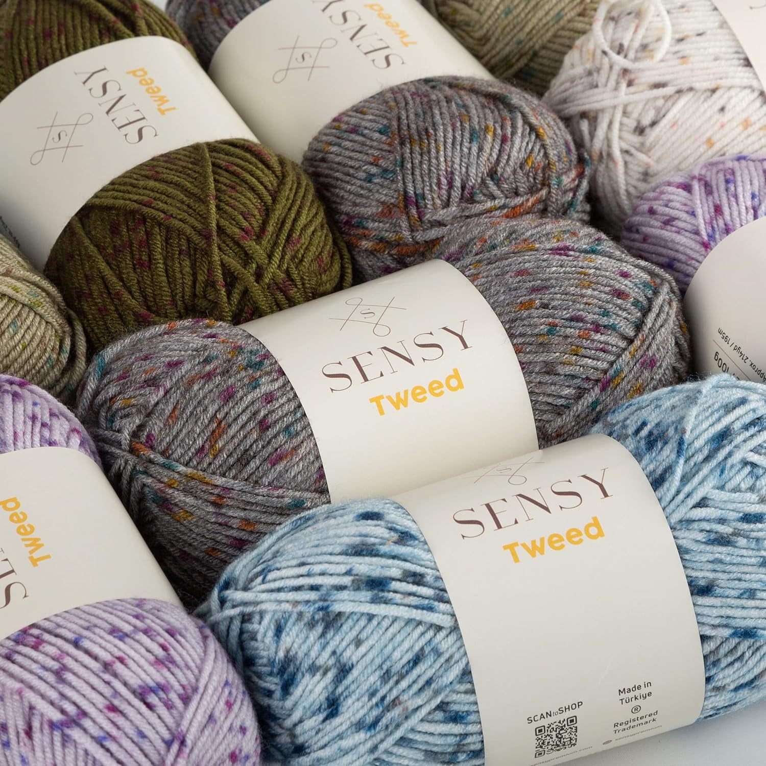 Sensy Tweed Yarn, 3.5 oz, 214 Yards, Gauge 4 Medium (Forest Green)