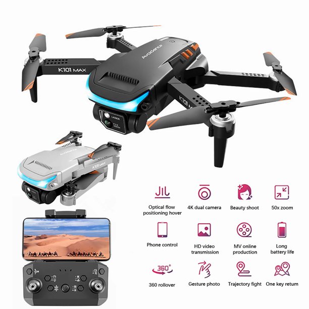 Fiudx Ofertas Flash Artículos En Oferta K101 Max Dron Para Evitar Obstáculos De Tres Lados Presión Altura Fija Control Remoto Cámara De Avión Avión Plegable