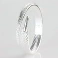 thumbnail image 5 of opvise Women Vintage Simple Angel Feather Bangle Adjustable Opening Cuff Bracelet, 5 of 8