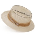 thumbnail image 3 of Shihyeh Women Floppy Straw Hat Summer Beach Sun Hat French Style Lace Trim Bowknot Wide Brim Cap for Vacation Holiday, 3 of 5