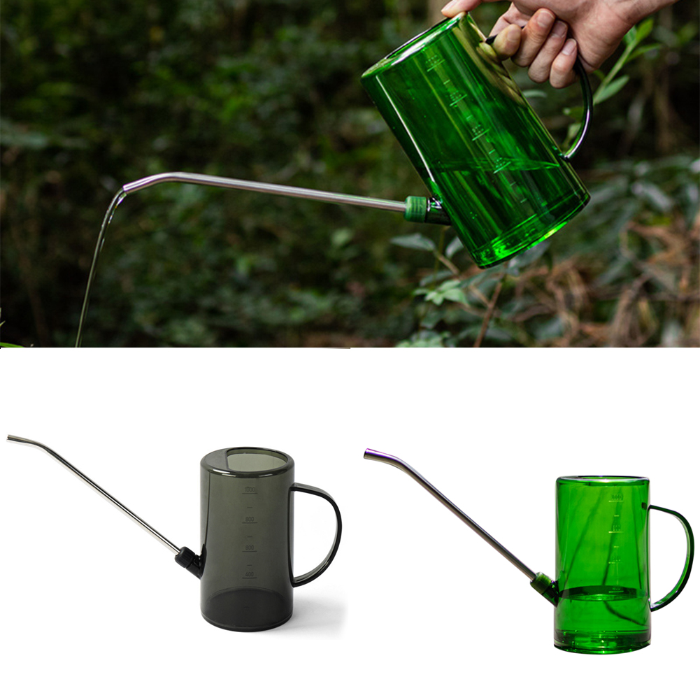 SPRING PARK 1L Plant Watering Can, Plastic Watering Can with Stainless