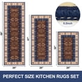 thumbnail image 2 of Yamaziot Kitchen Rugs Set of 3 Non Skid Kitchen Runner Farmhouse Floor Mats Washable, Vintage Persian Boho Kilim Tribal Carpet, 2 of 6