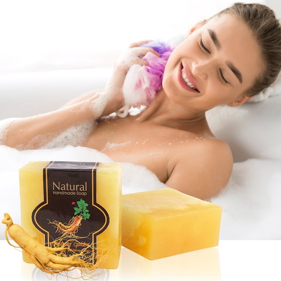 PiGOGI Ginseng Oil Hand Made Soap Clean Moisturizing Soap Moisturizing Soap Adult and Child Bath Hand Soap