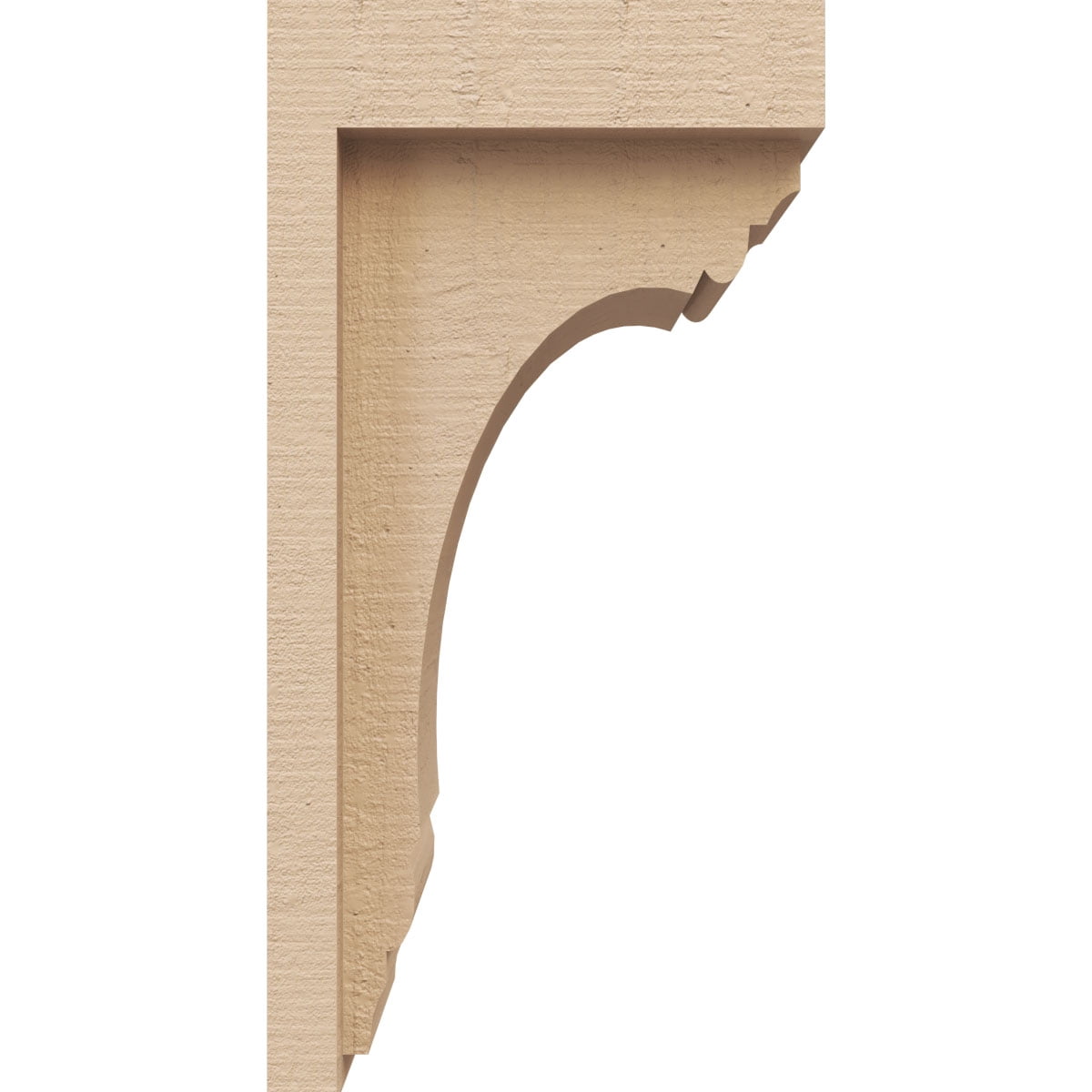 4"W x 4"D x 8"H Wide Warren Rough Cedar Woodgrain TimberThane Corbel, Primed Tan