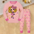 thumbnail image 2 of Caqnni Toddler Baby Girl Clothes Waffle Floral Print Long Sleeve Pullover Shirts Tops Pants Set Fall Winter Outfits Loungewear (Pink,4-5 Years), 2 of 4