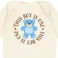 thumbnail image 4 of Inktastic 1st Birthday Boys Teddy Bear Boys Long Sleeve Baby Bodysuit, 4 of 5