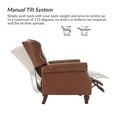 thumbnail image 6 of Traditional Genuine Leather Push Back Wingback Recliner Chair Tufted with Nailhead Trims and Solid Wood Legs for Living Room Brown, 6 of 8