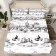 thumbnail image 2 of jejeloiu Western Cowboy Tribal Full Size Sheets,Rustic Farmhouse Cabin Bed Sheets,White Gray Sheet Sets For Boys Teens,Luxury Bedroom Decor,4-Piece, 2 of 7