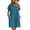 Blue Green, variant on Womens Casual Dress Short Sleeve Cotton Button Down Loose Fit Shirt Dress with Pocket